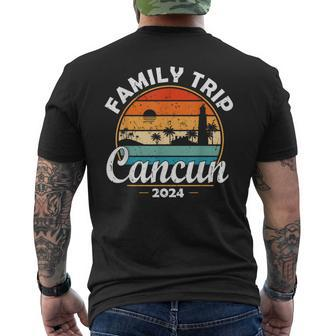 Cancun Mexico Family Trip 2024 Matching Family Vacation Men's T-shirt Back Print | Mazezy