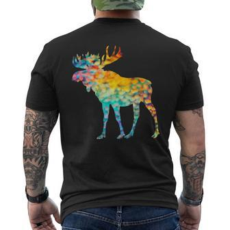 Candian Moose Abstrast Colorful Bright Group Men's T-shirt Back Print - Monsterry AU