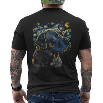 Cane Corso Dog Starry Night Dogs Lover Graphic Men's T-shirt Back Print | Mazezy
