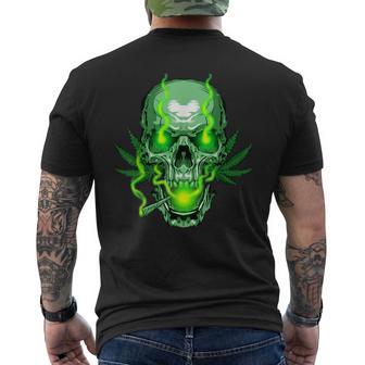 Cannabis Skull Skeleton Dead Head Death Cool Weed Idea Men's T-shirt Back Print - Monsterry UK