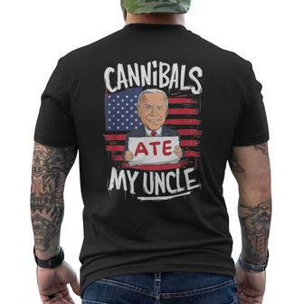 Cannibal Ate My Uncle Men's T-shirt Back Print | Mazezy CA