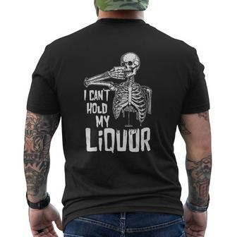 I Cant Hold My Liquor Halloween Skeleton Drinking V2 Mens Back Print T-shirt - Thegiftio UK