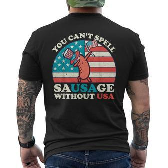 You Can’T Spell Sausage Without Usa 4Th Of July Quote Men's T-shirt Back Print - Monsterry AU