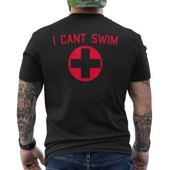 I Cant Swim Lifeguard Pool Men's T-shirt Back Print - Thegiftio UK