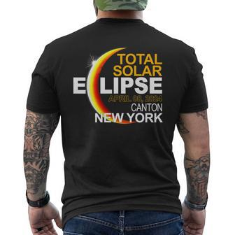 Canton New York Total Solar Eclipse April 8 2024 Men's T-shirt Back Print - Monsterry