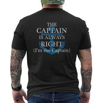 The Captain Is Always Right And I Am The Captain Mens Back Print T-shirt - Thegiftio UK