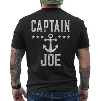 Captain Joe Retro Personalized Nautical Boating Lover Men's T-shirt Back Print - Monsterry AU