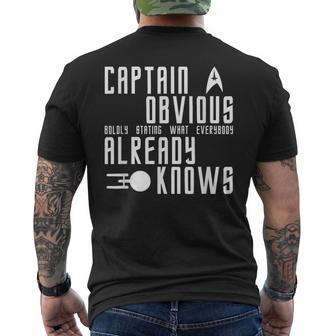 Captain Obvious Stating What Everybody Already Knows Men's T-shirt Back Print - Monsterry