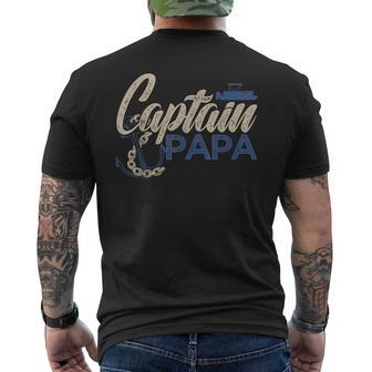 Captain Papa Pontoon Boat Owner Captain Sailors Boating Mens Back Print T-shirt | Mazezy AU
