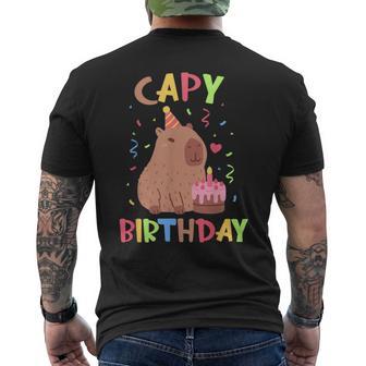 Capy Birthday Capybara Animals Boys Girls Bday Men's T-shirt Back Print - Monsterry AU