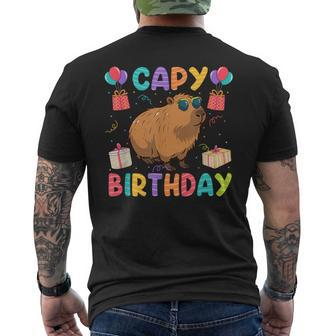 Capy Birthday Capybara Animals Boys Girls Birthday Men's T-shirt Back Print - Seseable