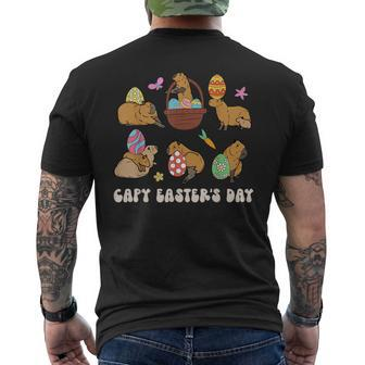 Capy Easter Day Capybara Hunt Eggs Men's T-shirt Back Print - Seseable