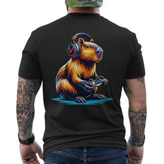 Capybara Capybara Rodent & Video Games Lover Men's T-shirt Back Print - Thegiftio UK
