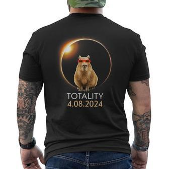 Capybara Solar Eclipse 2024 Glasses Men's T-shirt Back Print - Monsterry UK