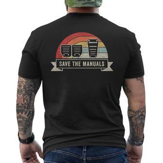 Car Lover Vintage Retro Save The Manuals Stick Shift Men's T-shirt Back Print - Monsterry UK