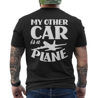 My Other Car Is A Plane Pilot Men's T-shirt Back Print - Monsterry AU