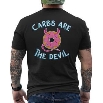 Carbs Are The Devil Donut Diet New Year's Resolution Men's T-shirt Back Print - Monsterry