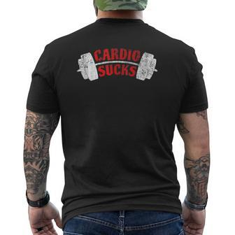 Cardio Sucks At The Gym Mens Back Print T-shirt | Mazezy