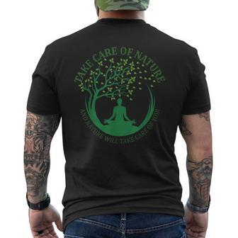 Take Care Of Nature David Attenborough Save Earth Yoga Men's T-shirt Back Print - Monsterry