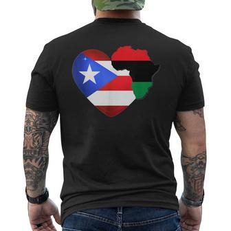 Caribbean Afro Latin Proud Puerto Rican African Flag Men's T-shirt Back Print - Thegiftio UK