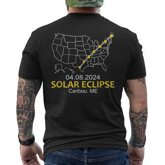 Caribou Maine Total Solar Eclipse 2024 Men's T-shirt Back Print - Monsterry CA