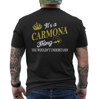 Carmona Shirts It's A Carmona Thing You Wouldn't Understand Name Shirts Mens Back Print T-shirt - Thegiftio UK