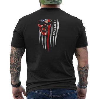 Carpenter American Flag Skull Version Mens Back Print T-shirt | Mazezy