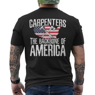 Carpenter Backbone Of America Flag Vintage Men's T-shirt Back Print | Mazezy AU