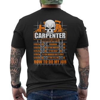 Carpenter Hourly Rate Hammer Ruler Men's T-shirt Back Print | Mazezy UK
