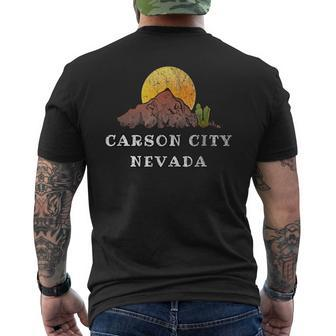 Carson City Nevada With Mountain Desert Scenery Men's T-shirt Back Print - Monsterry AU