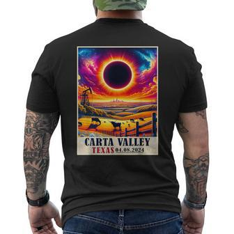 Carta Valley Texas Total Solar Eclipse 2024 Totatily Vintage Men's T-shirt Back Print - Monsterry