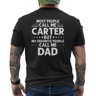 Carter Name Father's Day Personalized Men Dad Mens Back Print T-shirt | Mazezy