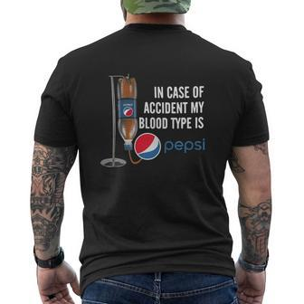 In Case Of Accident My Blood Type Is Pepsi Mens Back Print T-shirt - Thegiftio UK
