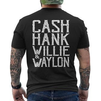 Cash Hank Willie And Waylon Country Music Men's T-shirt Back Print - Monsterry