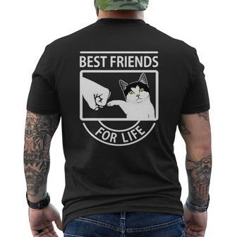 Cat Best Friends For Life Mens Back Print T-shirt - Thegiftio UK
