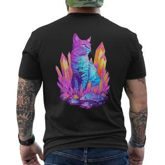 Cat With Crystals Men's T-shirt Back Print - Seseable