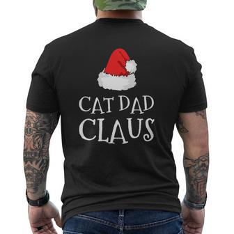 Cat Dad Claus Christmas Hat Family Group Matching Pajama Mens Back Print T-shirt | Mazezy UK