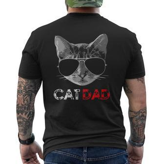 Cat Dad Father's Day For Cat Lovers Mens Back Print T-shirt | Mazezy