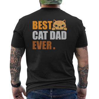 Cat Dad Fathers Day Kitty Daddy Papa Christmas Mens Back Print T-shirt | Mazezy