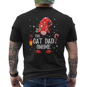 The Cat Dad Gnome Matching Family Christmas Gnome Pajama Mens Back Print T-shirt | Mazezy