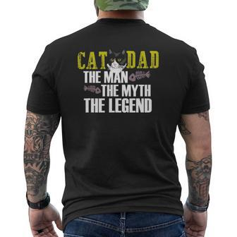 Cat Dad The Man The Myth The Legend Mens Back Print T-shirt | Mazezy