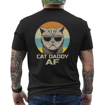 Cat Daddy Af Sunglasses Vintage Fathers Day Cat Dad Mens Back Print T-shirt | Mazezy