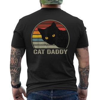 Cat Daddy Vintage Cat 80S Retro Style For Men Cat Dad Men's T-shirt Back Print - Thegiftio UK