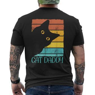 Cat Daddy Vintage Eighties Style Cat Dad Fathers Day Men's T-shirt Back Print - Monsterry AU