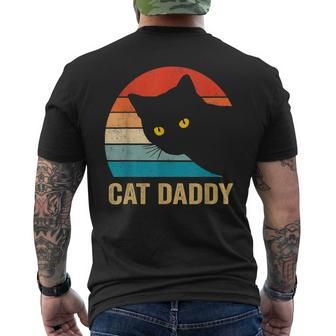 Cat Daddy Vintage Retro Black Cats Dad Fathers Day Men's T-shirt Back Print - Monsterry DE