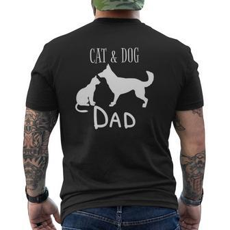 Cat Dog Dad Owner Cute Father Daddy Pet Papa Mens Back Print T-shirt | Mazezy CA