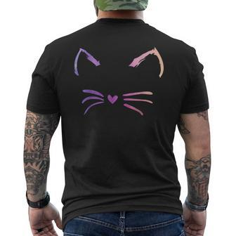Cat Ears Decorations Feline Whiskers Cute Cat Toy Men's T-shirt Back Print - Seseable