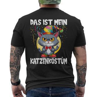 Cat Fancy Dress Das Ist Mein Katzenkostü Black T-Shirt mit Rückendruck - Seseable