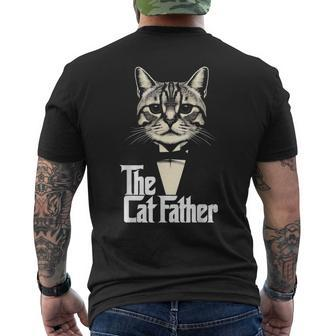 Cat Lover The Catfather Cat Dad Men's T-shirt Back Print - Monsterry CA