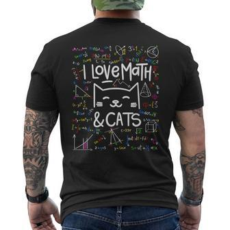 Cat Lover Math I Love Math And Cats Math Lover Men's T-shirt Back Print - Monsterry